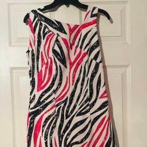 Women's DRESS size 8  pink and black  with side zipper DRESS BARN